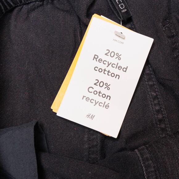 H&M Black Wide Leg Pull On Jeans Denim Pants Womens Size M NWT - Picture 7 of 10